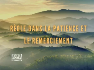 Règle dans la patience et le remerciement