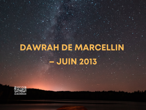 Dawrah de Marcellin – Juin 2013